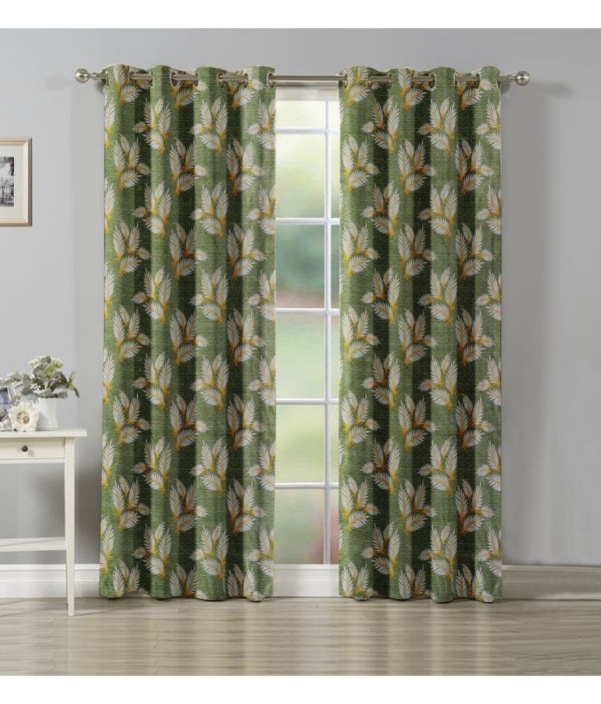     			WACO CREATION Nature Semi-Transparent Eyelet Curtain 9 ft ( Pack of 2 ) - Multicolor