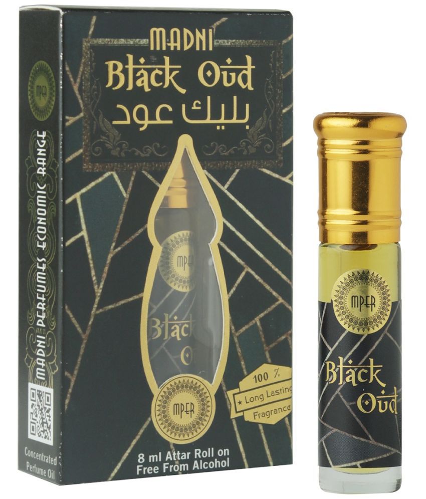     			Madni Perfumes Black Oud Unisex Attar Roll On - 8ml | Alcohol-Free Aromatic Fragrance Oil