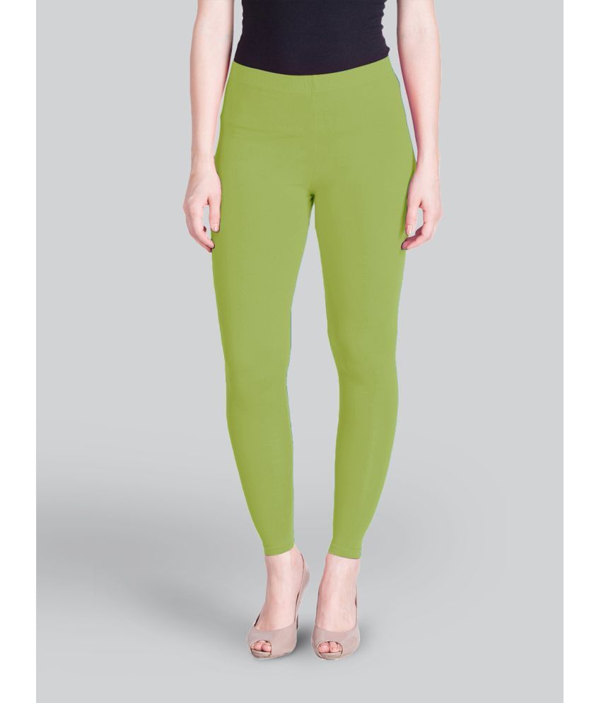     			LYRA - Lime Green Cotton Women's Leggings ( Pack of 1 )