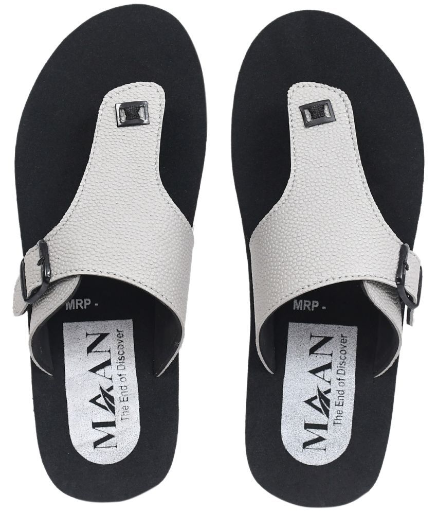     			MAAN Grey Men's Thong Flip Flop