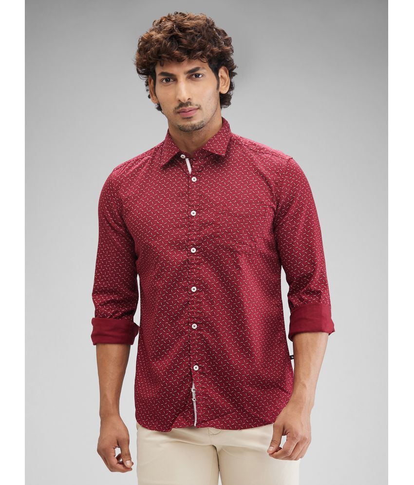     			Parx 100% Cotton Slim Fit Printed Full Sleeves Men's Casual Shirt - Maroon ( Pack of 1 )