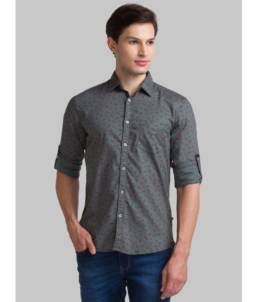     			Parx 100% Cotton Slim Fit Printed Full Sleeves Men's Casual Shirt - Grey ( Pack of 1 )