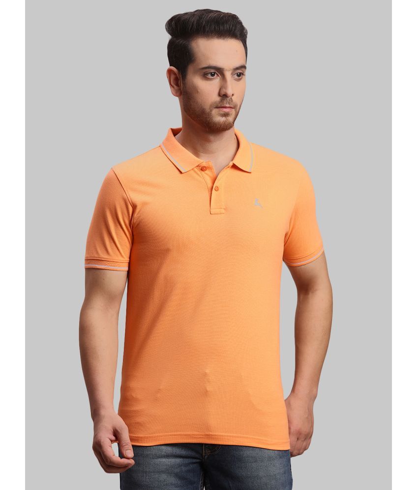     			Parx Cotton Blend Regular Fit Solid Half Sleeves Men's Polo T Shirt - Orange ( Pack of 1 )