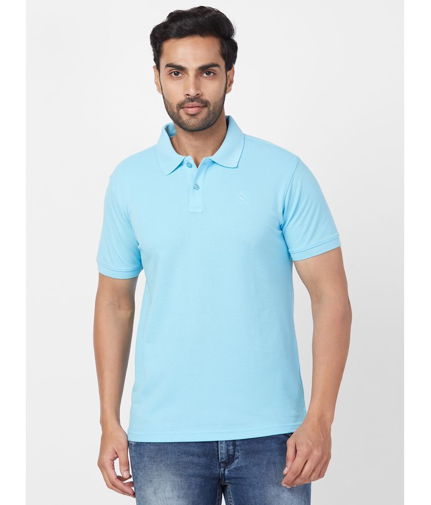     			Parx Cotton Blend Regular Fit Solid Half Sleeves Men's Polo T Shirt - Blue ( Pack of 1 )