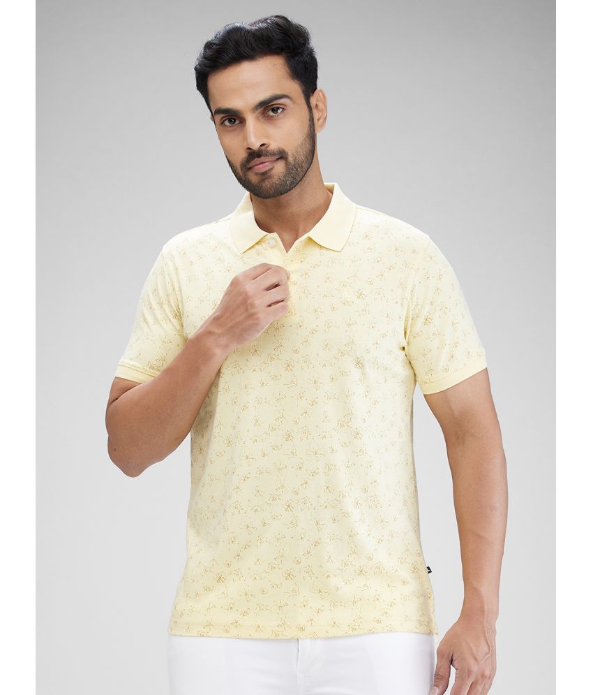     			Parx Cotton Regular Fit Printed Half Sleeves Men's Polo T Shirt - Yellow ( Pack of 1 )