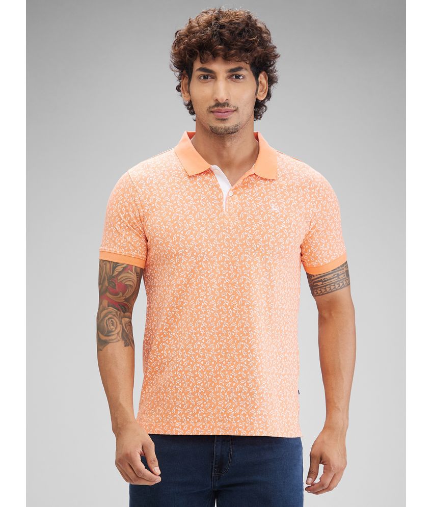     			Parx Cotton Regular Fit Printed Half Sleeves Men's Polo T Shirt - Orange ( Pack of 1 )