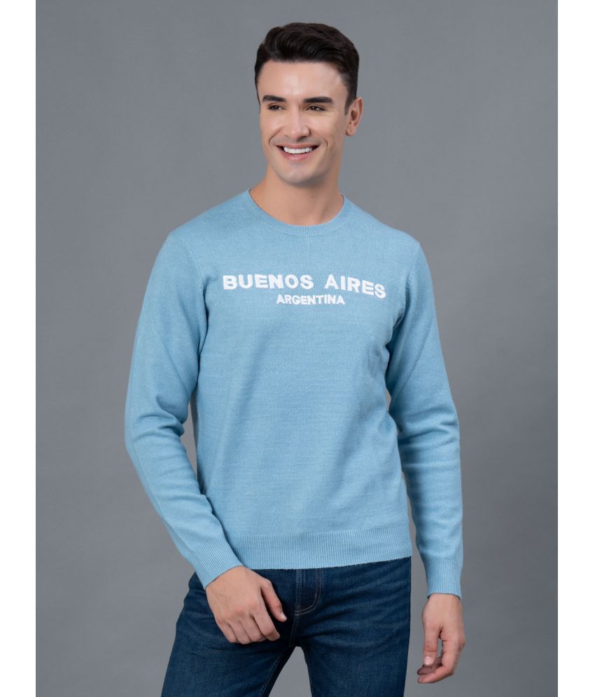     			Red Tape Acrylic Round Neck Men's Full Sleeves Pullover Sweater - Light Blue ( Pack of 1 )