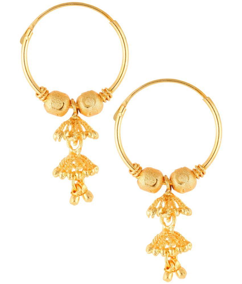     			VIVASTRI Golden Hoops Earrings ( Pack of 1 )