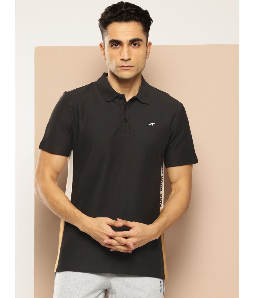     			Alcis Black Cotton Regular Fit Men's Sports Polo T-Shirt ( Pack of 1 )