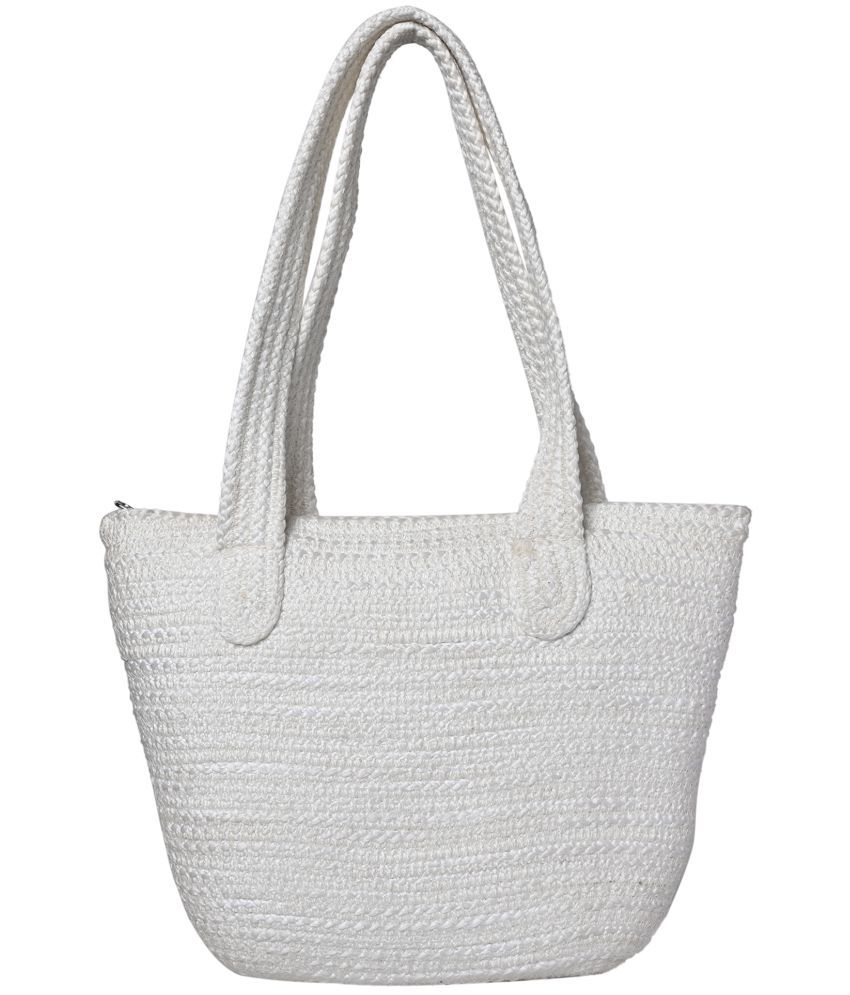     			ENSAC White Jute Sling Bag