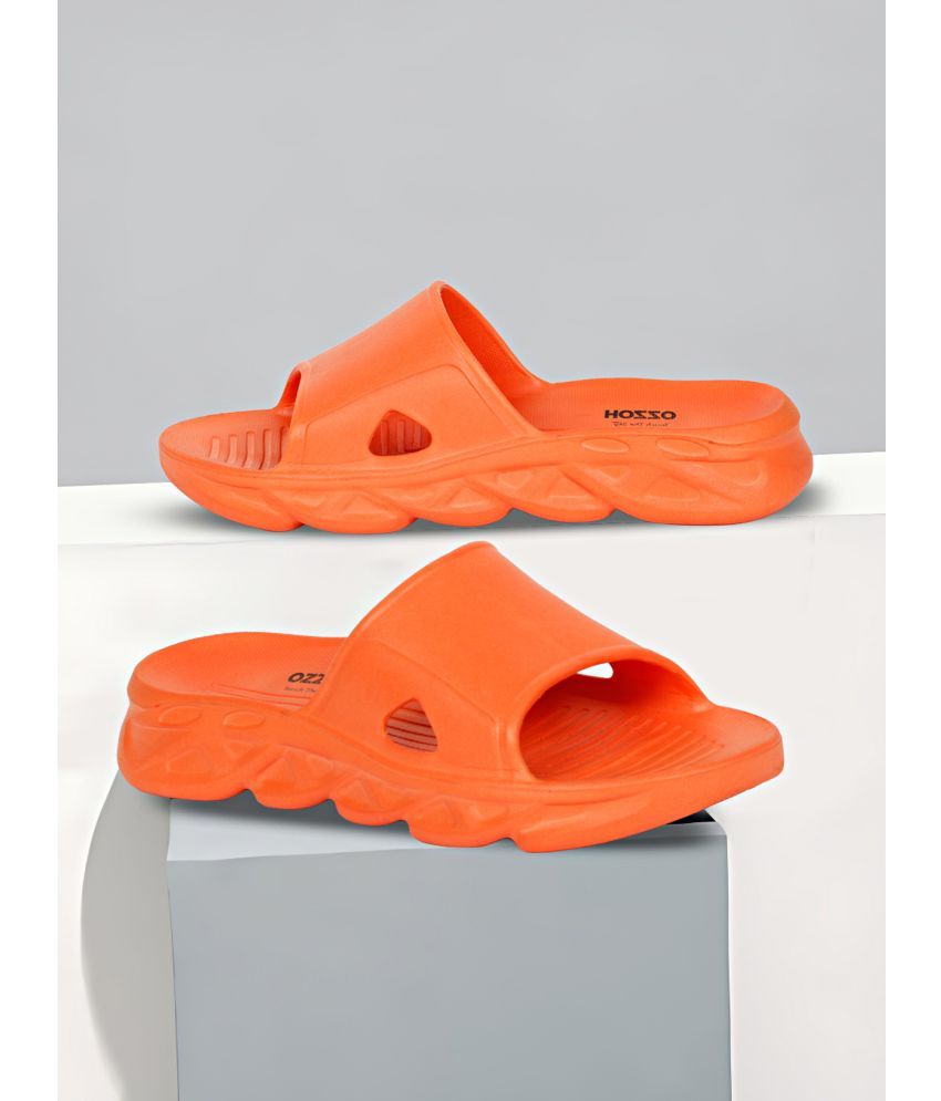     			OZZOH Orange Men's Slide Flip Flop