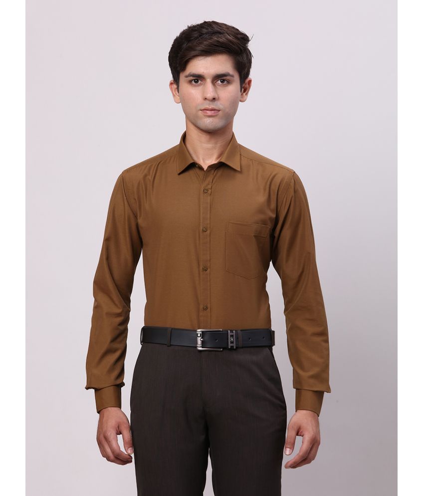     			Park Avenue Cotton Blend Slim Fit Full Sleeves Men's Formal Shirt - Brown ( Pack of 1 )