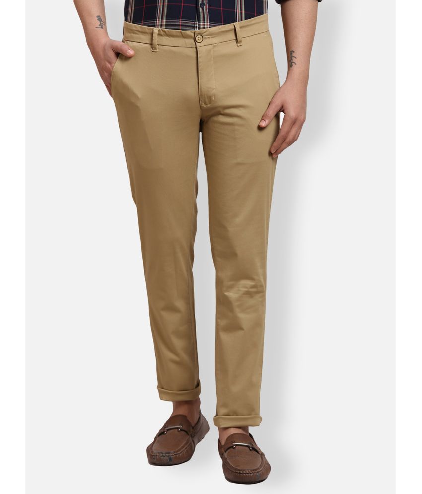     			Parx Slim Flat Men's Chinos - Brown ( Pack of 1 )