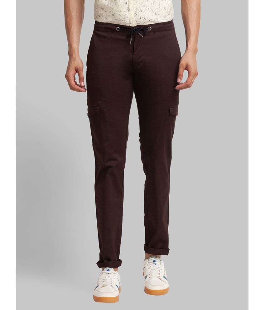     			Parx Tapered Flat Men's Chinos - Brown ( Pack of 1 )