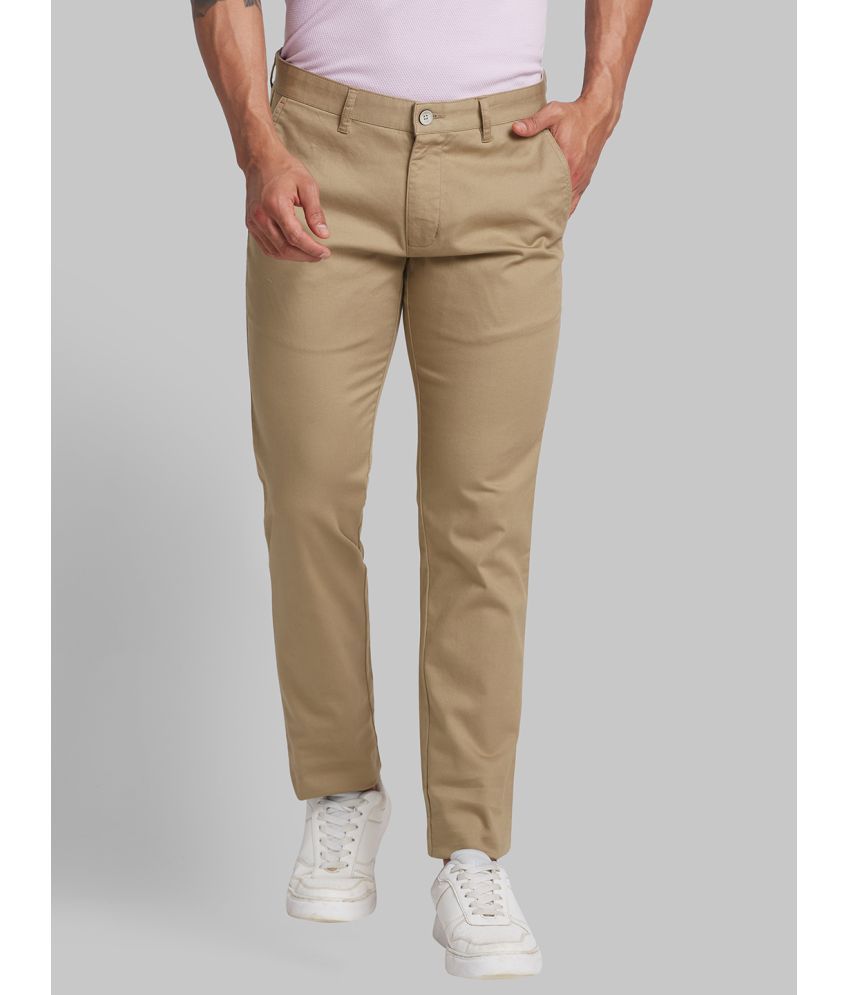     			Parx Tapered Flat Men's Chinos - Brown ( Pack of 1 )