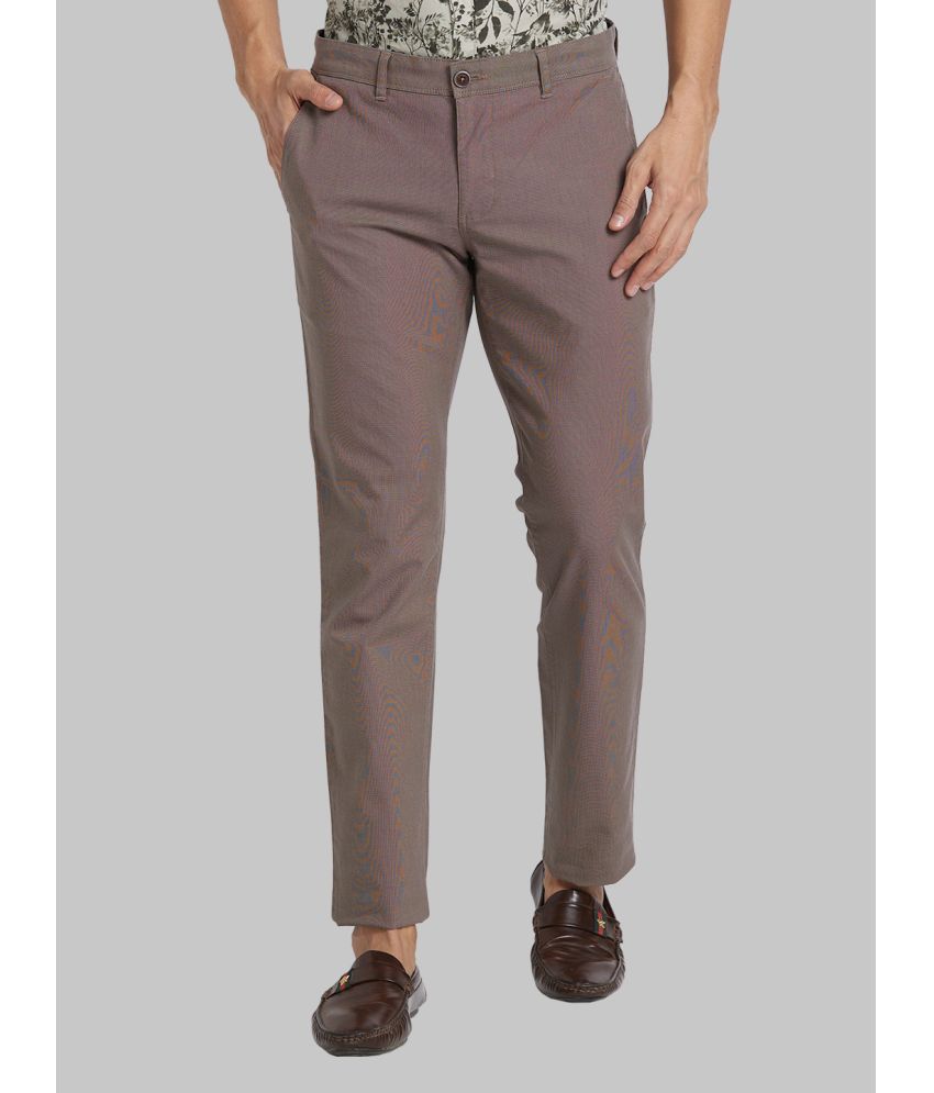     			Parx Tapered Flat Men's Chinos - Brown ( Pack of 1 )