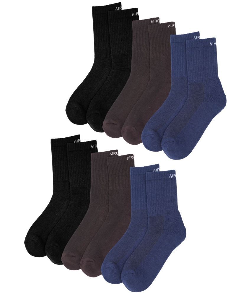     			AIR GARB Cotton Men's Solid Multicolor Ankle Length Socks ( Pack of 6 )