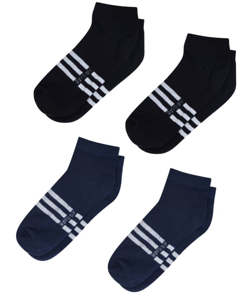     			AIR GARB Cotton Men's Striped Multicolor Low Ankle Socks ( Pack of 4 )