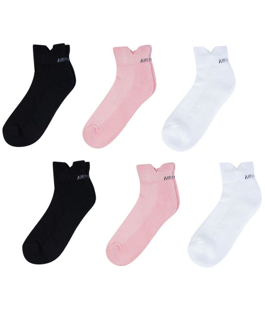     			AIR GARB Cotton Men's Solid Multicolor Low Ankle Socks ( Pack of 6 )