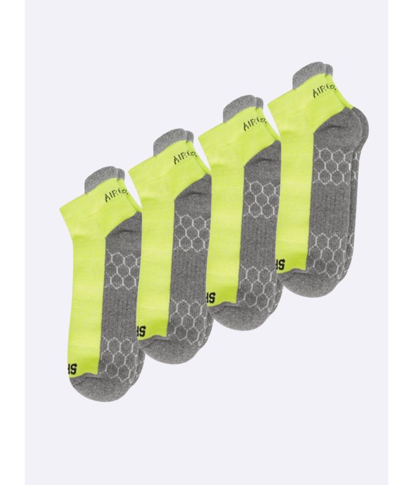     			AIR GARB Cotton Men's Printed Lime Green Low Ankle Socks ( Pack of 4 )