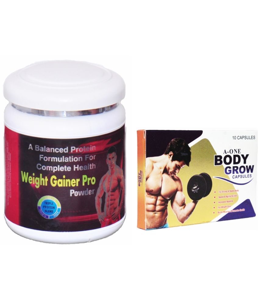     			G & G Pharmacy A-One Body Grow Cap 10no.s & Rikhi Weight Gainer Pro Powder 300 gm Chocolate