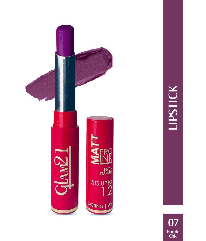     			Glam21 Matte Pro Ink Non Transfer Lipstick With 12hrs Long Stay 18 Amazing Shades 20gm PurpleChic-07