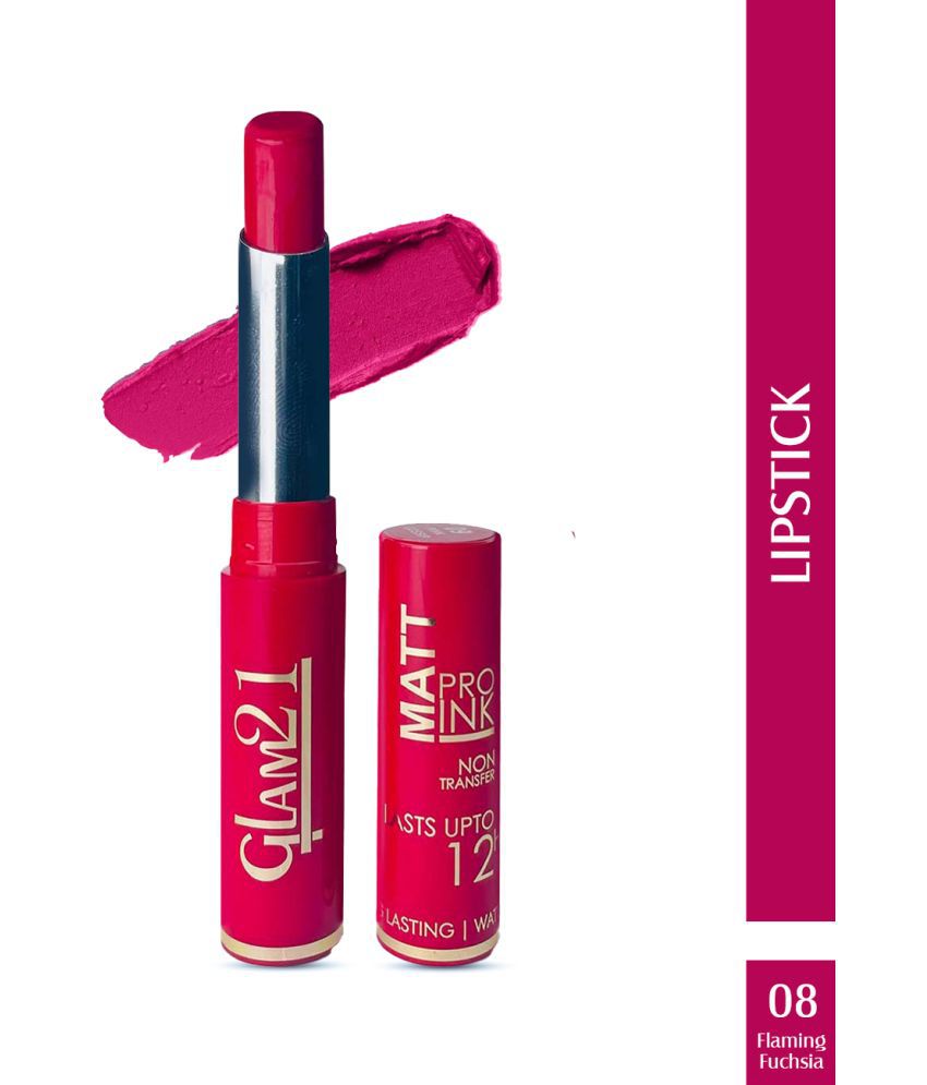     			Glam21 Matte Pro Ink Non Transfer Lipstick With 12hrs Long Stay 18 Amazing Shades 20gm FlamingFuchsia-08