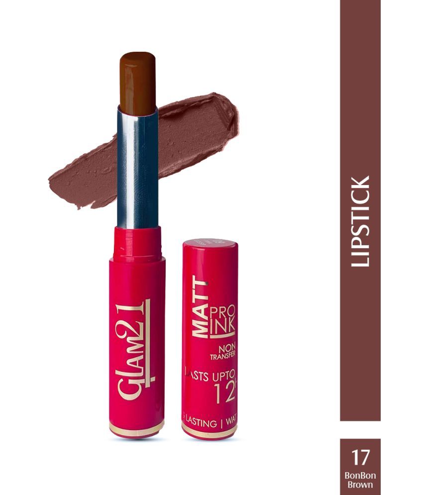     			Glam21 Matte Pro Ink Non Transfer Lipstick With 12hrs Long Stay 18 Amazing Shades 20gm Bon Bon Brown-17