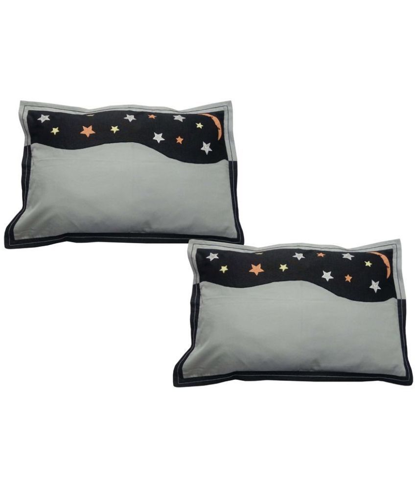     			HUGS N RUGS - Pack of 2 Cotton Solid Regular Pillow Cover ( 152.4 cm(60) x 101.6 cm(40) ) - Gray