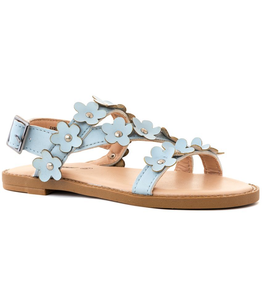     			KHADIM Adrianna Blue Flat Sandal for Girls - 4.5-12 yrs (6490139)