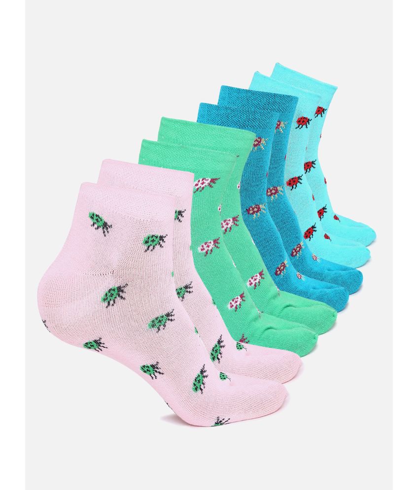     			Kolor Fusion Cotton Blend Men's Printed Multicolor Ankle Length Socks ( Pack of 4 )
