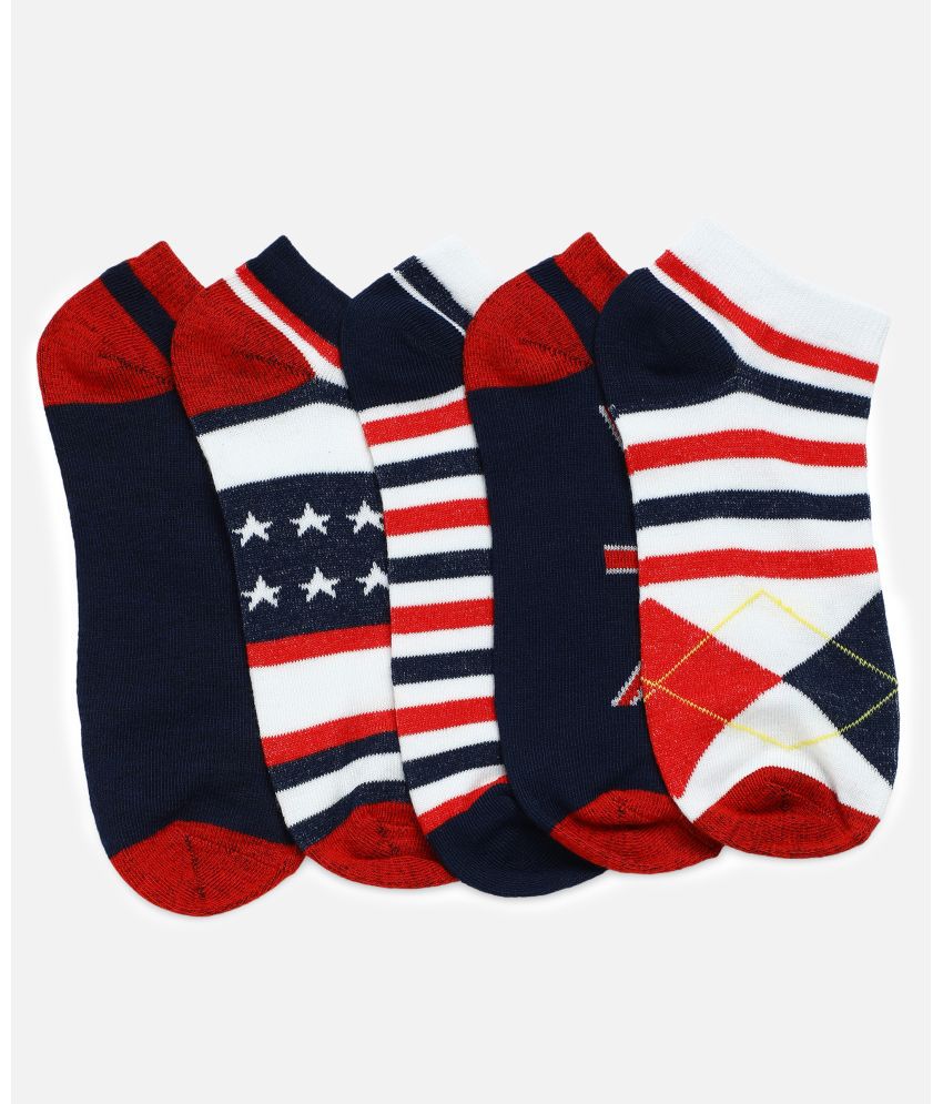     			Kolor Fusion Cotton Blend Men's Printed Multicolor Ankle Length Socks ( Pack of 5 )