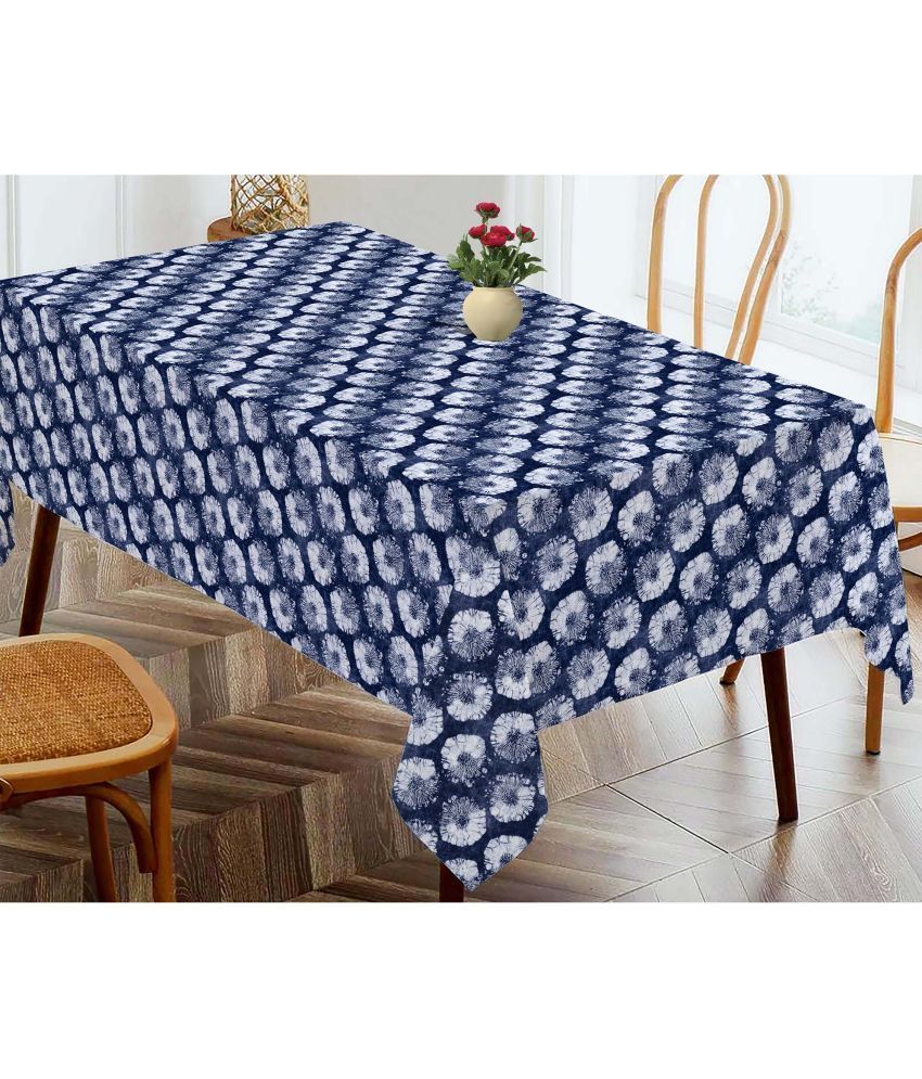     			Oasis Hometex Printed Cotton 4 Seater Rectangle Table Cover ( 152 x 138 ) cm Pack of 1 Blue