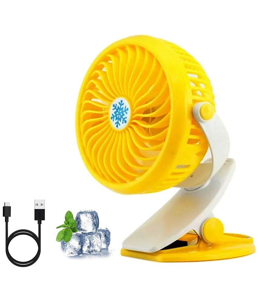     			Portable Fan has 3 Speed modes rechargeable battery ( Multicolor ).