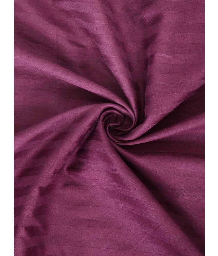     			Stop N Shop Satin Vertical Striped 1 Double Bedsheet with 2 Pillow Covers - Purple