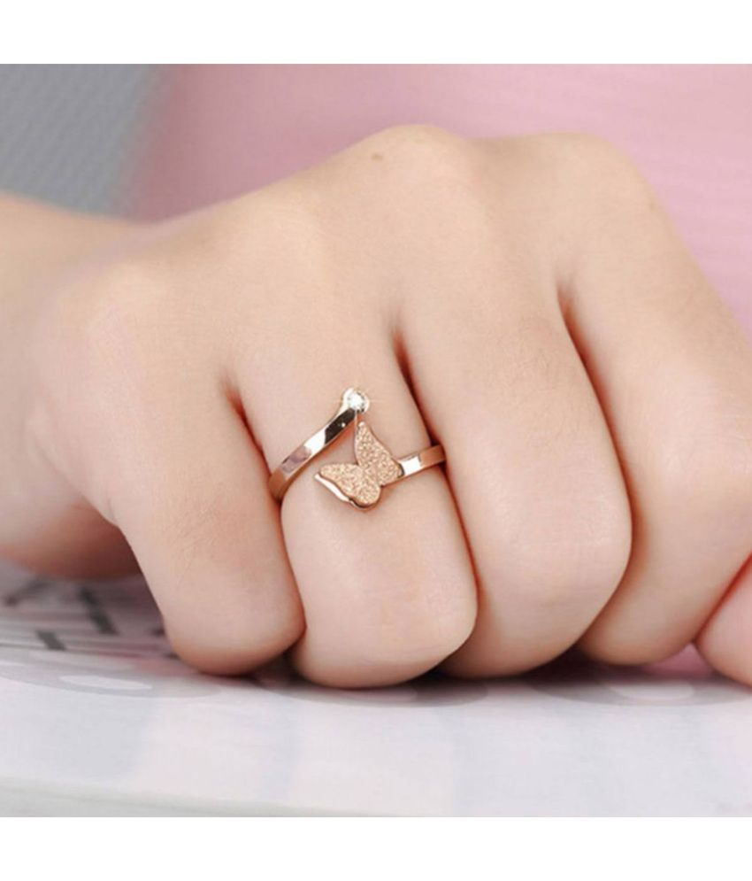     			Thrillz Rose Gold Rings ( Pack of 1 )