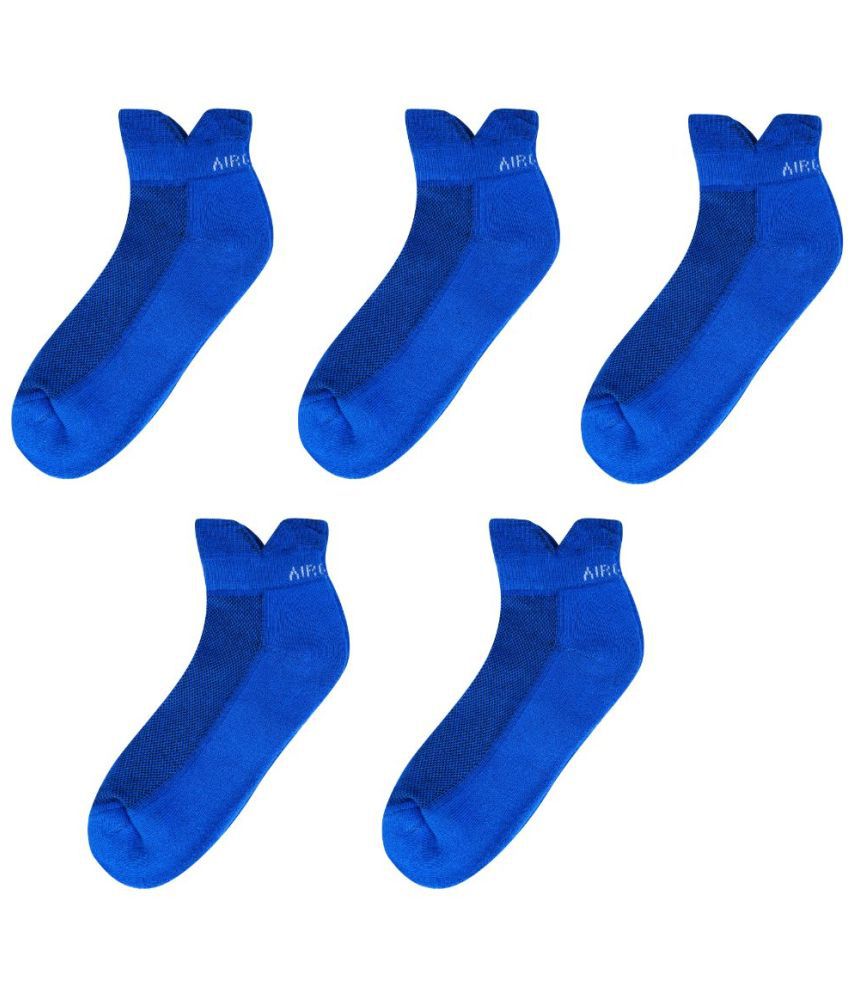     			AIR GARB Cotton Men's Colorblock Blue Low Cut Socks ( Pack of 5 )