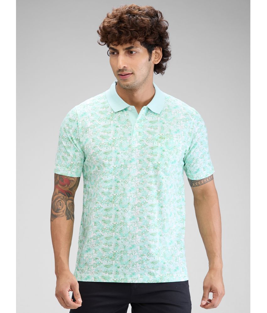     			Colorplus Cotton Regular Fit Printed Half Sleeves Men's Polo T Shirt - Green ( Pack of 1 )