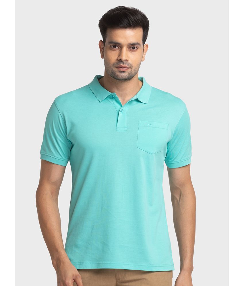     			Colorplus Cotton Regular Fit Solid Half Sleeves Men's Polo T Shirt - Green ( Pack of 1 )