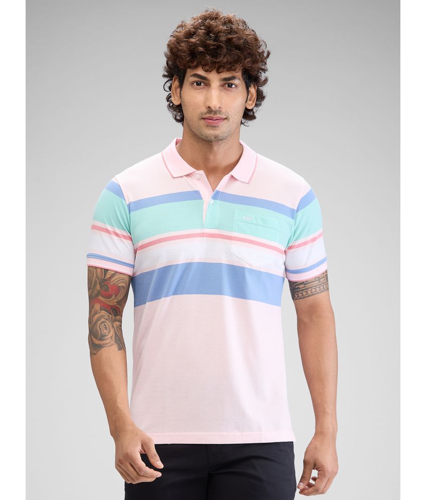     			Colorplus Cotton Regular Fit Striped Half Sleeves Men's Polo T Shirt - Red ( Pack of 1 )