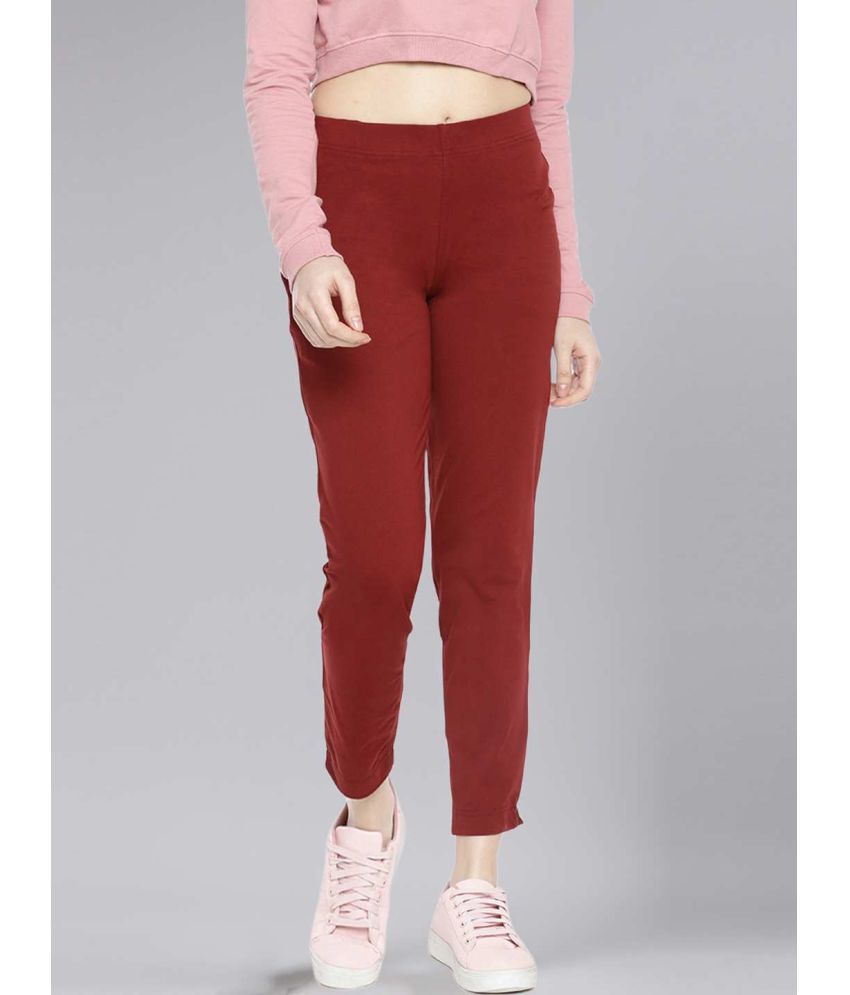     			Dollar Missy - Maroon Cotton Blend Women's Straight Pant ( Pack of 1 )