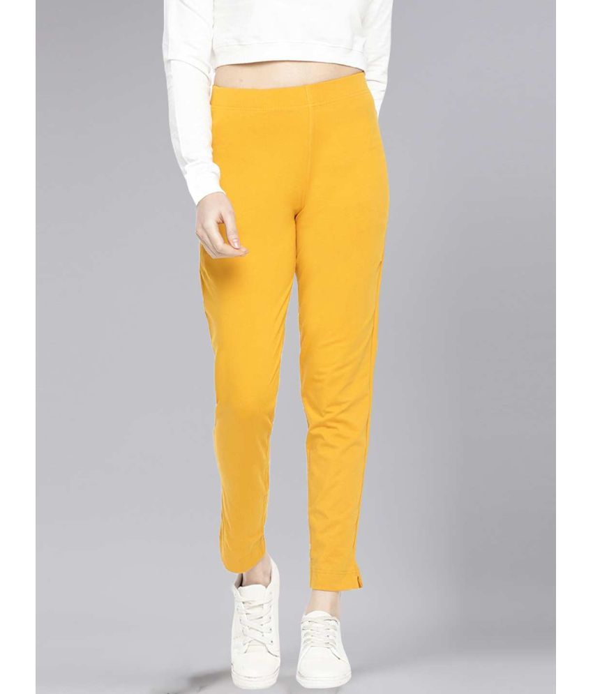     			Dollar Missy - Mustard Cotton Blend Women's Straight Pant ( Pack of 1 )