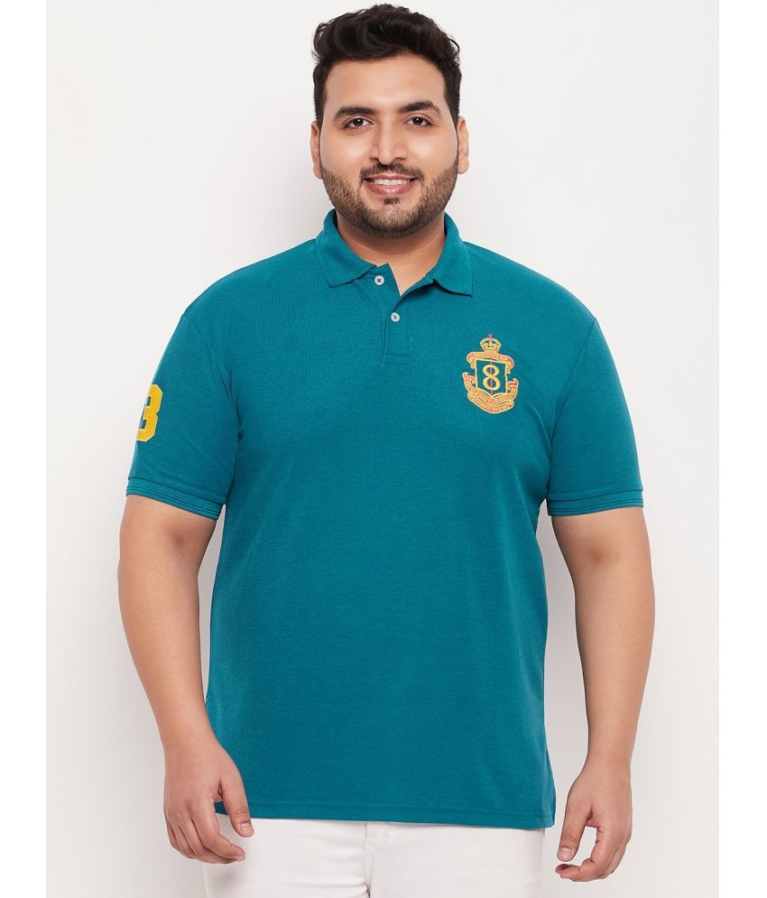     			GET GOLF Cotton Blend Regular Fit Embroidered Half Sleeves Men's Polo T Shirt - Teal Blue ( Pack of 1 )