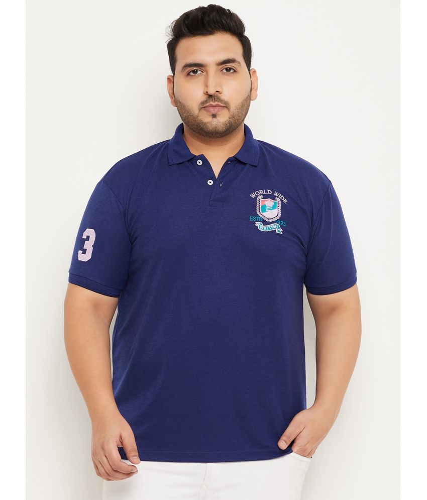     			GET GOLF Cotton Blend Regular Fit Embroidered Half Sleeves Men's Polo T Shirt - Navy Blue ( Pack of 1 )