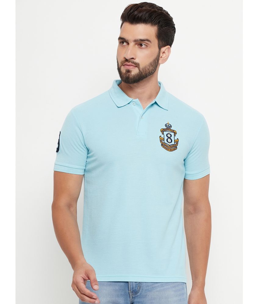     			GET GOLF Cotton Blend Regular Fit Embroidered Half Sleeves Men's Polo T Shirt - Aqua ( Pack of 1 )