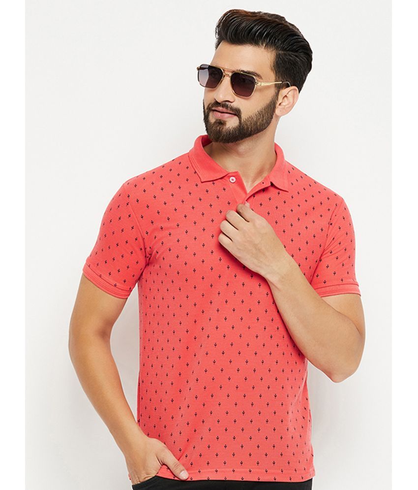     			GET GOLF Cotton Blend Regular Fit Printed Half Sleeves Men's Polo T Shirt - Coral ( Pack of 1 )