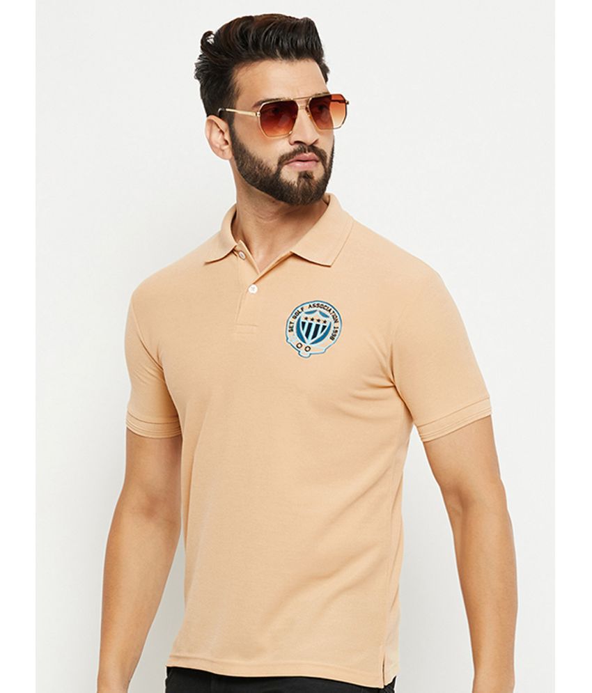     			GET GOLF Cotton Blend Regular Fit Solid Half Sleeves Men's Polo T Shirt - Beige ( Pack of 1 )