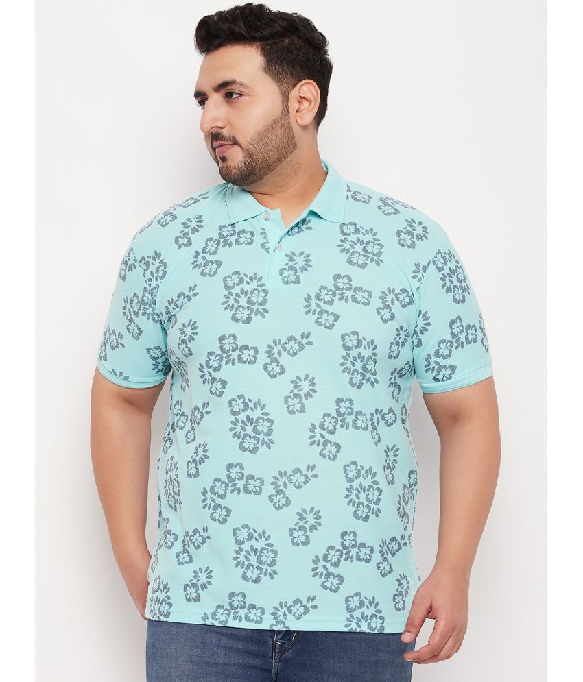    			GET GOLF Cotton Blend Regular Fit Printed Half Sleeves Men's Polo T Shirt - Aqua ( Pack of 1 )