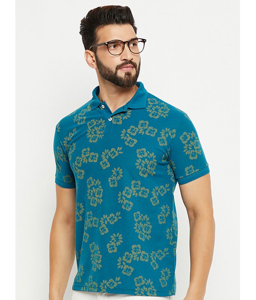     			GET GOLF Cotton Blend Regular Fit Printed Half Sleeves Men's Polo T Shirt - Teal Blue ( Pack of 1 )