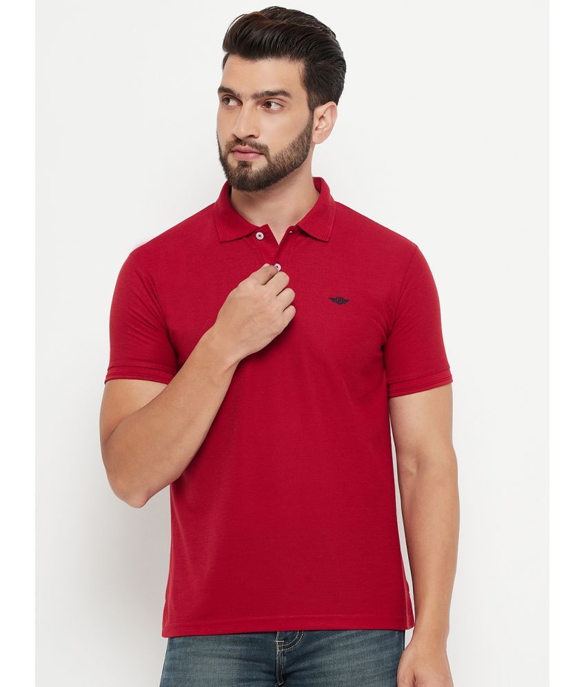     			GET GOLF Pack of 1 Cotton Blend Regular Fit Solid Half Sleeves Men's Polo T Shirt ( Maroon )